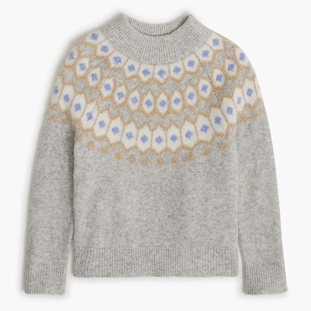 Crewcuts Gray and Blue Patterned Sweater